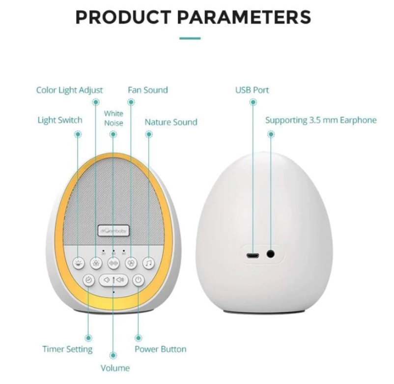 DreamBaby White Noise & Night Light Egg Capsule